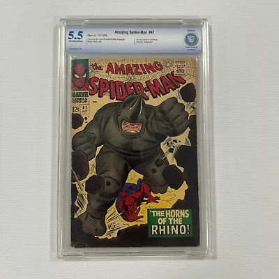 Buy Amazing Spider-Man #41 1966 5.5 CBCS OW / W Pages 1st Appearance Of Rhino • 550£