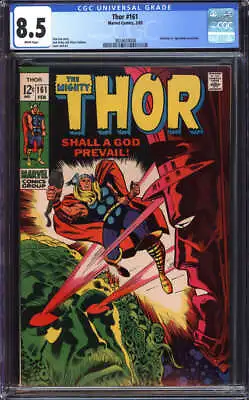 Buy Thor #161 Cgc 8.5 White Pages // Planet Ego Vs Galactus Marvel Comic 1969 • 135.05£