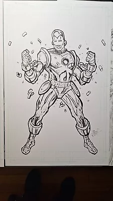 Buy Iron Man Comic Art 11x17 Art Original Art Signed By Artist Michael Fulcher • 43.43£