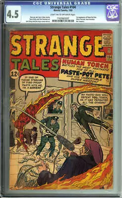 Buy Strange Tales #104 Cgc 4.5 Lt/ow Pages // 1st Appearance Paste Pot Pete 1963 • 221.37£