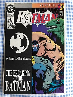 Buy Batman 497 (1993) 1st Print. Bane Breaks Batman's Back. With Black Outer Cover. • 8.99£