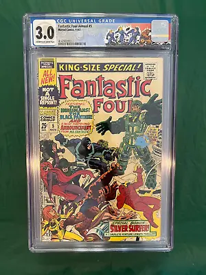 Buy Fantastic Four Annual #5 CGC 3.0 1st Solo Silver Surfer Story Psycho-Man 1967 • 114.36£