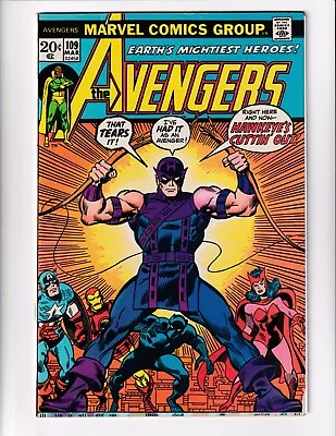 Buy Avengers 109 Vg/fn Marvel Comics Book Iron Man Captain America Hawkeye (1973) • 16.06£