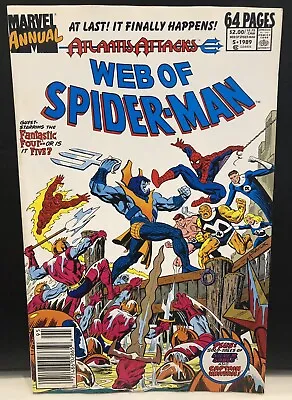 Buy WEB OF SPIDERMAN ANNUAL #5 Comic , Newsstand 1st App Of The 1st Silver Sable~ • 7.38£