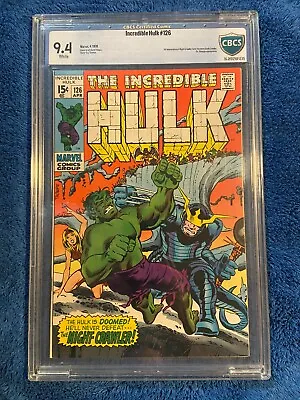 Buy Incredible Hulk #126 Cbcs 9.4 W (1970) • 178.11£