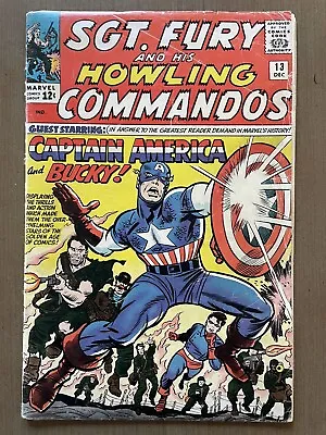 Buy Sgt. Fury & His Howling Commandos #13 1964 Captain America Bucky Jack Kirby Art • 55.25£