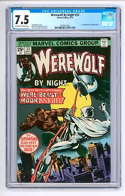 Buy Werewolf By Night #33 CGC 7.5 VFN- Second Moon Knight • 399£