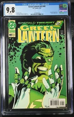 Buy Green Lantern V3 #49 Cgc 9.8 Emerald Twilight Sinestro White Pages 6003 • 102.77£