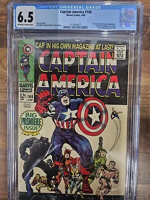 Buy Captain America 100 Black Panther 1968 Kirby Art CGC 6.5 • 320.24£