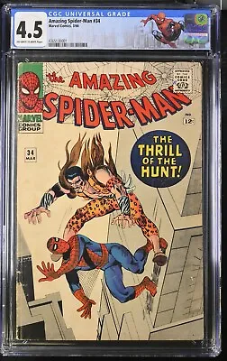 Buy Amazing Spider-Man #34 CGC 4.5 1966 - 2nd Appearance Of Gwen And Harry. Kraven • 134.80£