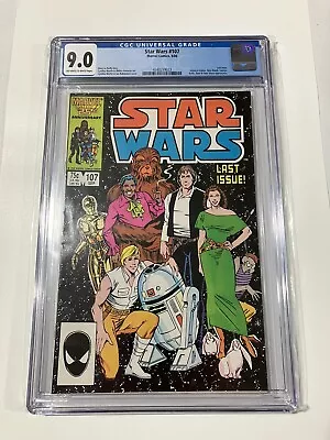Buy Star Wars #107 CGC 9.0 Marvel 1986 Last Issue • 88.35£