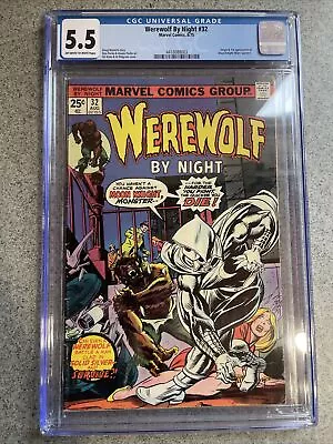 Buy Werewolf By Night #32 CGC FN- 5.5 White Pages 1st Moon Knight Marc Spector! • 592.96£