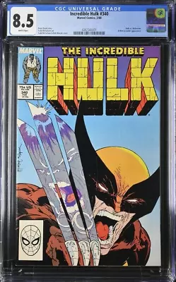Buy INCREDIBLE HULK #340 CGC 8.5 Grade Marvel Comics 1988 Todd McFarlane Wolverine • 143.02£