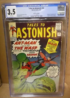 Buy Marvel Comics Tales To Astonish 44 1st App Wasp 1963 CGC 3.5 Avengers Antman • 779.99£