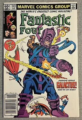 Buy Fantastic Four #243 Classic Cover Vs Galactus John Byrne Newsstand VF • 19.73£