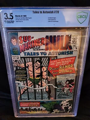 Buy Tales To Astonish 70 Cbcs 3.5 Marvel 1965 1st Namor Solo Stories Begin • 51.97£