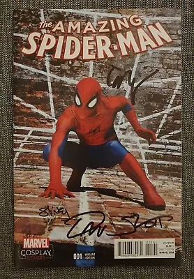 Buy Amazing Spiderman #1 Cosplay Variant Signed By Dan Slott, Cam Smith, Will Sliney • 35£