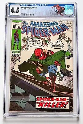 Buy Amazing Spider-man #90 Cgc 4.5 1970 Marvel Ow/white Pages Death Captain Stacy! • 46.65£