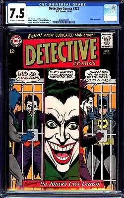 Buy Detective Comics #332 (1964) CGC 7.5 -- O/w To White Pages; Joker Cover & Story • 283.01£