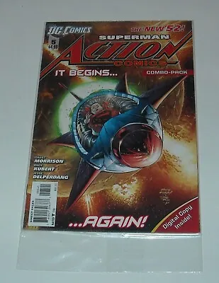Buy SUPERMAN ACTION COMICS #5 DC March 2012 COMBO-PACK VARIANT NEW 52 SEALED POLYBAG • 7.99£