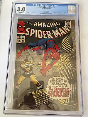 Buy Amazing Spider-Man #46 CGC 3.0 OW Pages 1967 Marvel Comics 1st App The Shocker • 194.95£