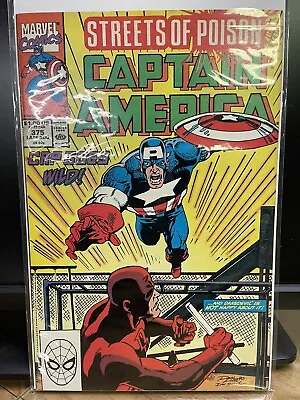 Buy Captain America #375 (1990) KEY! Controversial Streets Of Poison Marvel Comics • 12.78£