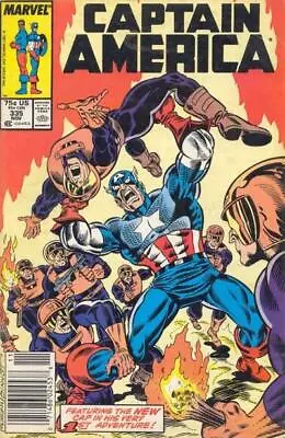 Buy Captain America (1st Series) #335 (Newsstand) FN; Marvel | Mark Gruenwald Watchd • 3£