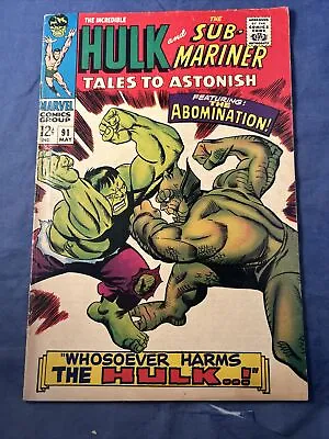 Buy Tales To Astonish #91 May 1967 VGC- 3.5 2nd App And 1st Cover Of Abomination • 23.70£