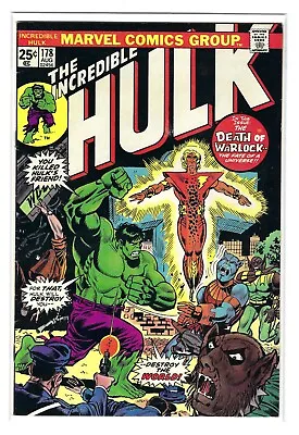 Buy (1962 Series) Marvel Incredible Hulk #178 Death Rebirth Adam Warlock - Fn/vf • 31.66£