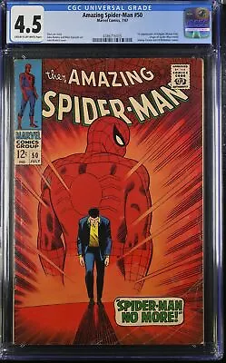 Buy Amazing Spider-Man #50 CGC VG+ 4.5 1st Full Appearance Kingpin! Marvel 1967 • 529.64£