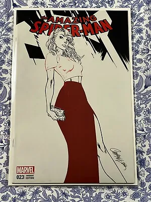 Buy Amazing Spider-Man #23 NM-MT Campbell Black White Red Trade Variant HTF CGC IT! • 24.09£