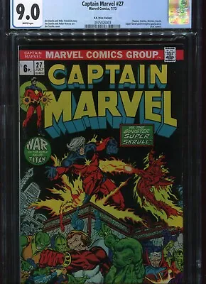 Buy CAPTAIN MARVEL 27 CGC 9.0 UK Price Variant Marvel Comics • 800£