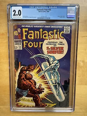 Buy Fantastic Four #55 CGC 2.0 (1966) 4th Silver Surfer! Stan Lee Iconic Kirby Cover • 79.91£