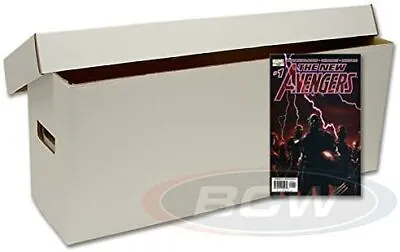 Buy BCW (10) Brand Long White Comic Book Cardboard Storage Box Holder Case • 106.43£