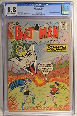 Buy Batman #136 CGC 1.8 Cr/OW Dec 1960 Joker & Bat-Mite App. • 98.55£