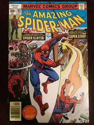 Buy Comics: Amazing Spiderman 167, 1977, Cents Copy, 1st Appearance Will O Wisp. • 35£
