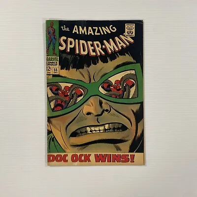 Buy Amazing Spider-Man #55 1967 VG Light Tan Pages Cent Copy Pence Stamp • 150£