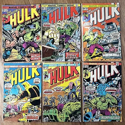 Buy Incredible Hulk 179 183 185 186 187 191 Bronze Age Comic Book Lot Marvel 1975 • 35.58£