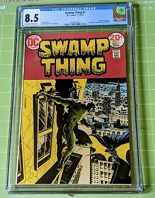 Buy Swamp Thing #7 CGC 8.5/VF+ Ow-WhPgs Wrightson Cover/1st Batman ST Meeting/1973 • 126.09£