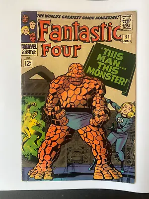 Buy Marvel Fantastic Four #51 1st App Negative Zone 1966 Stan Lee/Jack Kirby • 59.15£