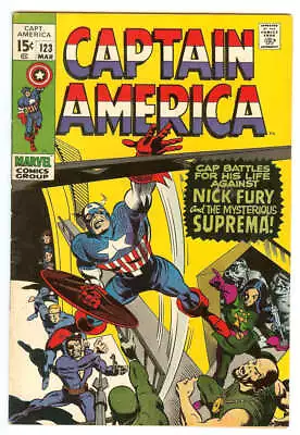 Buy Captain America #123 6.0 // 1st Appearance Of Suprema Marvel Comics 1970 • 24.79£