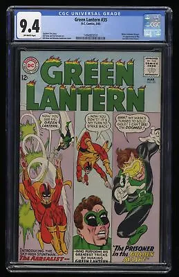 Buy Green Lantern #35 CGC NM 9.4 Off White 1st Appearance Aerialist! DC Comics 1965 • 196.78£