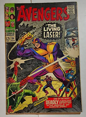Buy AVENGERS #34 Marvel 1966 LIVING LASER, Nice Mid-grade Silver Age • 12.58£