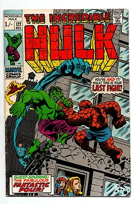 Buy Incredible Hulk #122 - UK Price Variant - Hulk Vs Thing - 1969 - FN • 59.58£