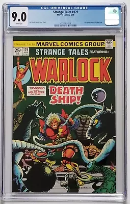 Buy Strange Tales Warlock 179 CGC 9.0 WP Marvel Comics Bronze Key Jim Starlin 1975 • 128.08£
