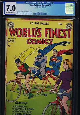 Buy WORLD’S FINEST COMICS #54 - CGC-7.0, OW-W - Batman - Superman - Golden Age • 702.75£