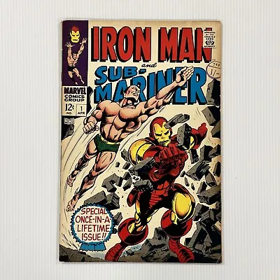 Buy Iron Man And Sub-Mariner #1 1968 FN+ Cent Copy  Pence Stamp 1st Marvel One Shot • 300£