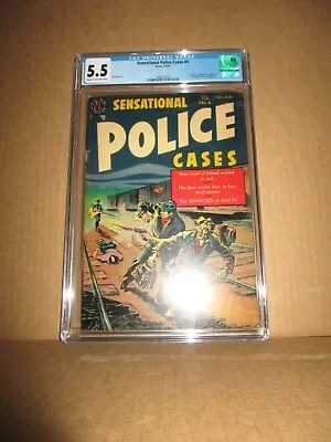 Buy Sensational Police Cases 4 CGC 5.5 RARE TOP GRADED AVON 1954 Crime Pre-Code FN- • 304.90£