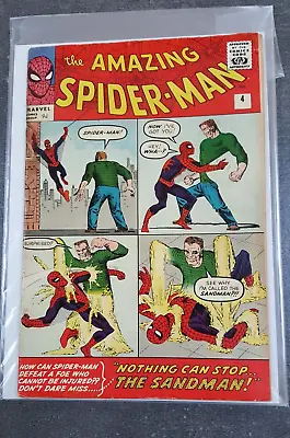 Buy Amazing Spider-man #4  (1963) VG+ (4.50)  1st SANDMAN DITKO Restored (see Notes) • 1,200£