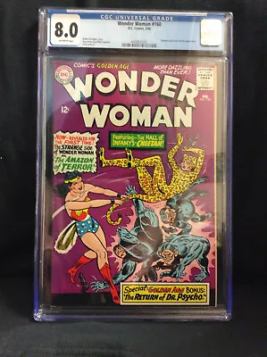 Buy Wonder Woman #160 Cgc 8.0 *cheetah And Doctor Psycho Appearance • 359.78£
